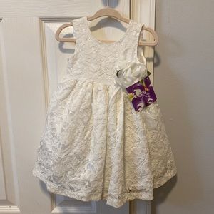 NWT Baby girl white dress christening baptism Christmas 12m